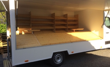 Amenagement food truck en bois sur mesure