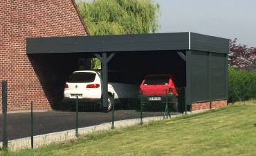 Carport en bois sur mesure finition laque